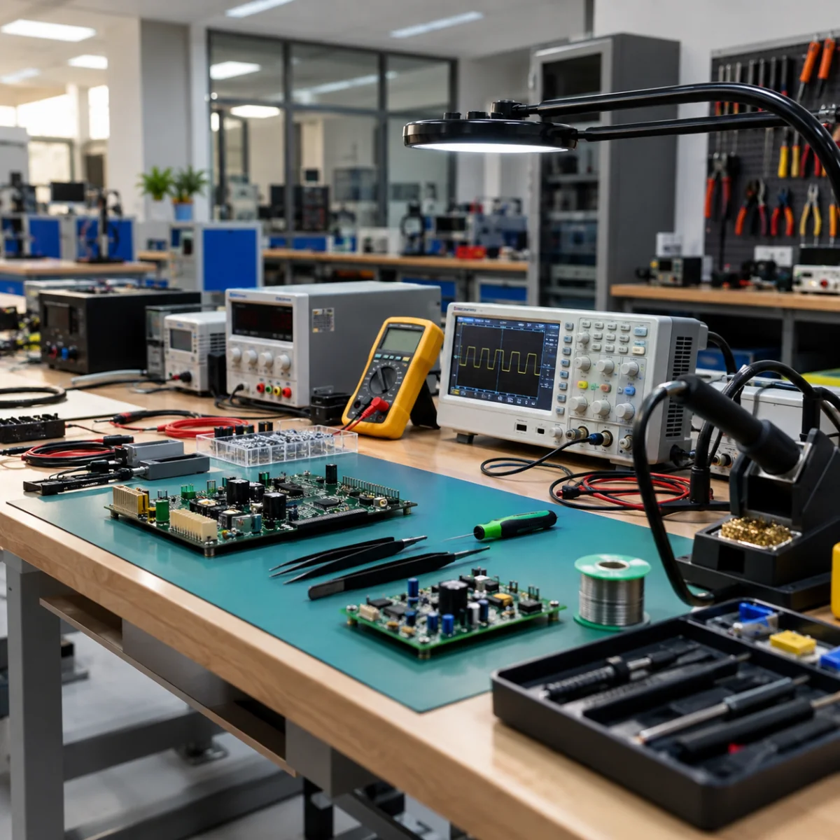 Elektrik-elektronik eğitimi için temsilî devre ve ölçüm ekipmanları